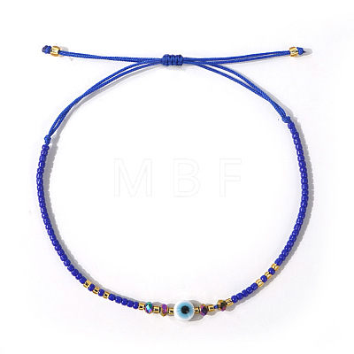 Glass Seed Beads & Resin Braided Bead Bracelets LS-TK7632-9-1
