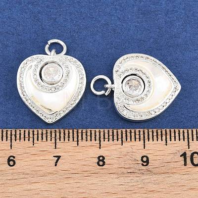 Brass Micro Pave Clear Cubic Zirconia Pendants SH-CBA197E-08S-1