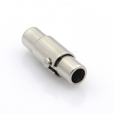 304 Stainless Steel Smooth Surface Locking Tube Magnetic Clasps STAS-O042-22-1