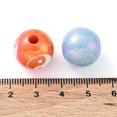 Printed Opaque Acrylic Beads OACR-Z013-28-1