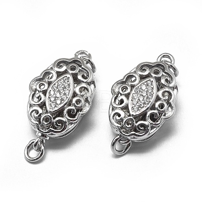 Anti-Tarnish Rhodium Plated 925 Sterling Silver Box Clasps STER-L057-010P-1