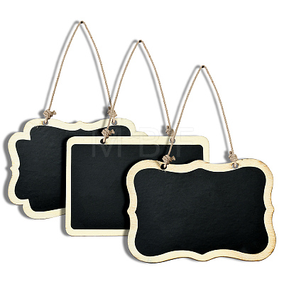 30Pcs 3 Styles Mini Wooden Hanging Chalkboard HJEW-CJ0001-04-1