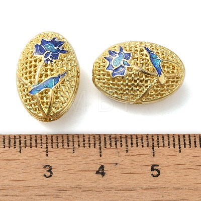 Rack Plating Brass Enamel Beads KK-P276-26B-01G-1