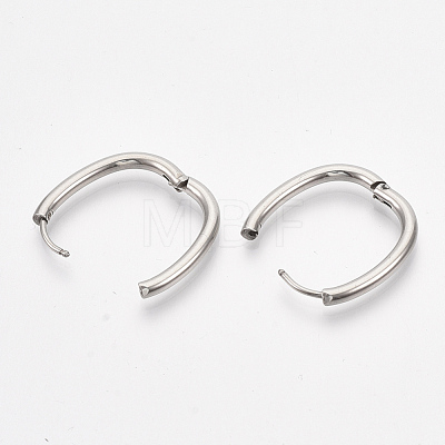 201 Stainless Steel Huggie Hoop Earrings STAS-T045-47B-1
