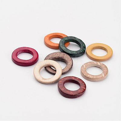 Dyed Wood Jewelry Findings Coconut Linking Rings COCO-O006C-M-1