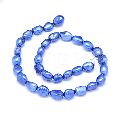 Dyed Natural Cultured Freshwater Pearl Beads Strands PEAR-L021-15D-01-1
