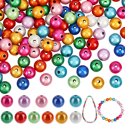 300Pcs Spray Painted Acrylic Beads MACR-PA0001-80-1
