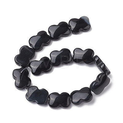 Dyed & Heated Natural Black Agate Beads Strands G-K359-D05-01-1