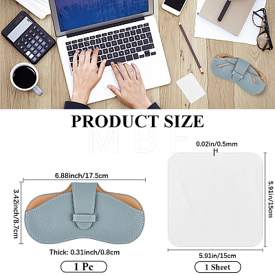 1Pc PU Leather Glasses Case AJEW-CN0006-94G-1