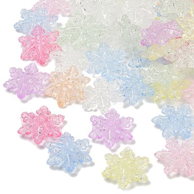 Transparent Crackle Acrylic Beads X-OACR-B031-05-1