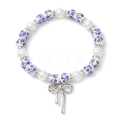 Brass Bowknot Charm Bracelets BJEW-JB12905-01-1