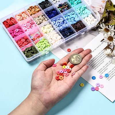 24 Colors Eco-Friendly Handmade Polymer Clay Beads CLAY-X0011-03C-1