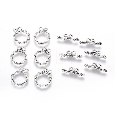 Tibetan Style Alloy Toggle Clasps LS-LF10797Y-1