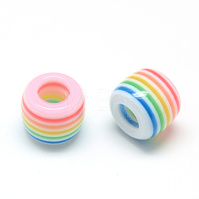 Opaque Stripe Resin Beads X-RESI-S344-08-1