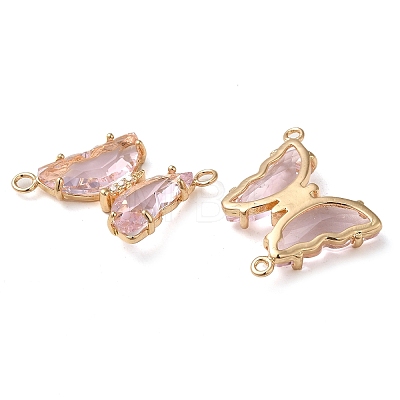Brass Pave Faceted Glass Connector Charms X-FIND-Z020-04I-1