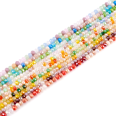  10 Strands 10 Style Faceted Glass Beads Strands GLAA-TA0001-47-1