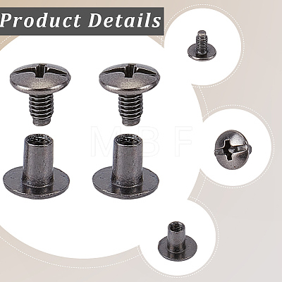 100Pairs 5 Colors Alloy Rivet Screw FIND-GF0009-53-1