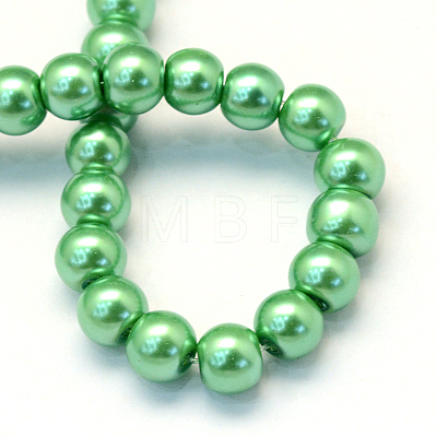 Baking Paint Pearlized Glass Pearl Round Bead Strands X-HY-Q003-6mm-69-1