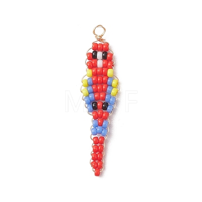 Glass Seed Beaded Pendants PALLOY-MZ01239-01-1