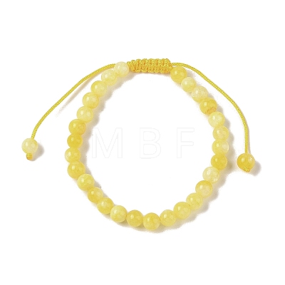 6mm Round Dyed Natural Jade Imitation Beeswax Braided Bead Bracelets for Women Men BJEW-C067-01A-05-1