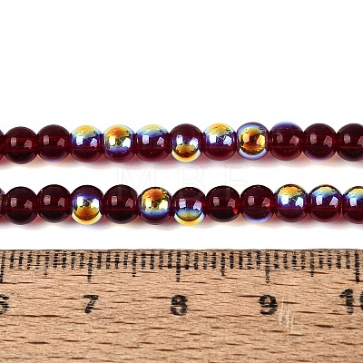 Electroplate Transparent Glass Beads Strands EGLA-Q132-4MM-A12-1