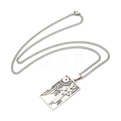 304 Stainless Steel Pendant Necklaces NJEW-L118-02P-06-1