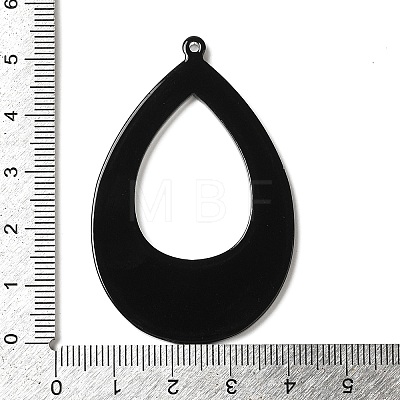 Black and White Stitching Acrylic Pendants OACR-S144-02A-1