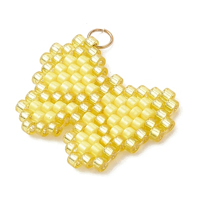 Glass Seed Beaded Pendants PALLOY-MZ01296-01-1