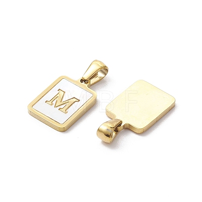 Ion Plating(IP) 304 Stainless Steel Pave Shell Pendants X-STAS-G327-01G-M-1
