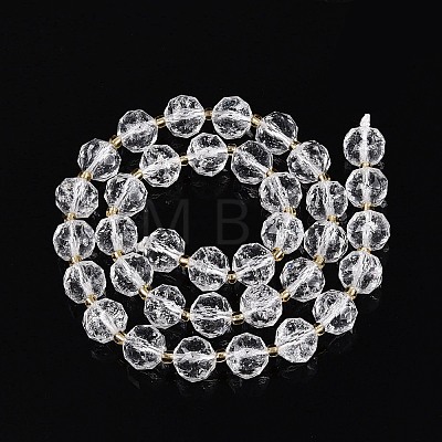 Ombre Effect Dyed Transparent Crackle Glass Beads Strands GLAA-Q111-10MM-08-1