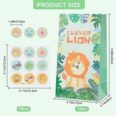 6 Style Animal Theme Paper Bags AJEW-WH0283-18-1