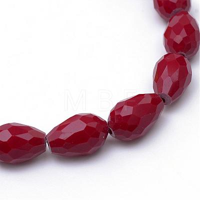 Solid Color Glass Faceted teardrop X-GLAA-Q052B-03-1