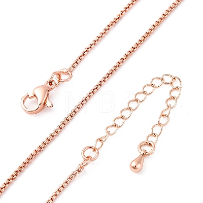 Brass Box Chains Necklaces for Women NJEW-D302-08RG-1