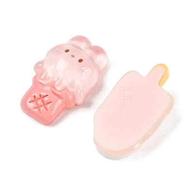 Transparent Rabbit Resin Cabochons X-CRES-D283-02-1