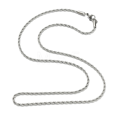 Tarnish Resistant 304 Stainless Steel Necklaces Unisex Rope Chain Necklaces NJEW-507L-10-1