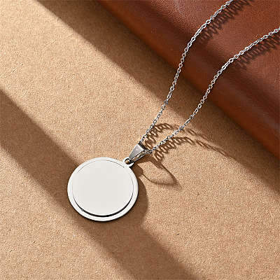 201 Stainless Steel Geometric Pendant Necklaces WGD60F5-02-1
