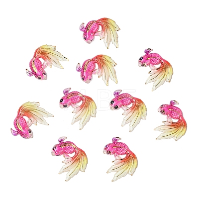 10Pcs UV Printing Acrylic Pendants TACR-YW0003-22E-1