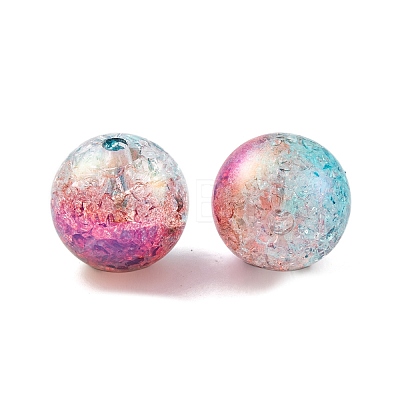 UV Plating Rainbow Iridescent Two Tone Acrylic Beads PACR-C009-04J-1