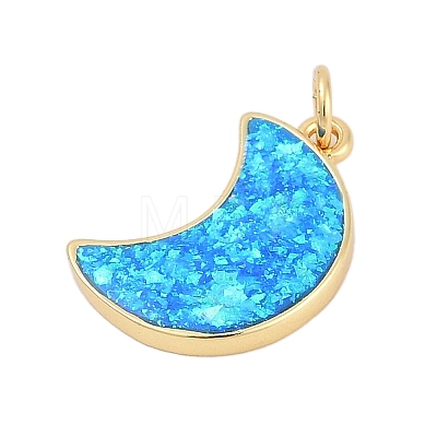 Moon Brass Pendants KK-I723-48G-1