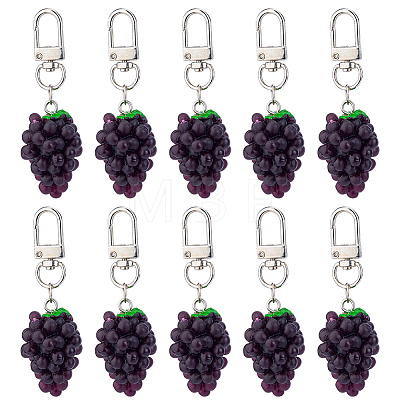 10Pcs Resin Grape Pendant Decorations KEYC-FH0001-82-1