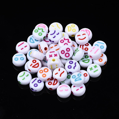 Opaque White Acrylic Beads MACR-N012-09-1