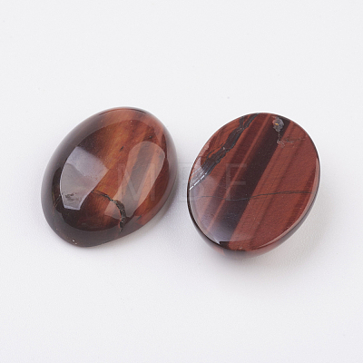 Natural Dyed & Heated Red Tiger Eye Flat Back Cabochons G-G741-30x40mm-13-1