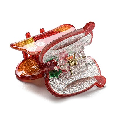 Christmas Theme Glitter Acrylic Claw Hair Clips LS-PHAR-R179-06-1