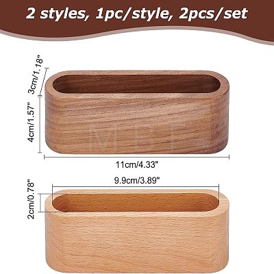 Olycraft 2Pcs 2 Style Wooden Cardcase WOOD-OC0002-30-1