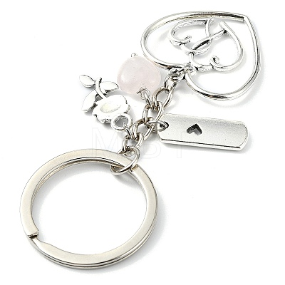 Natural Rose Quartz Keychain KEYC-JKC01081-01-1