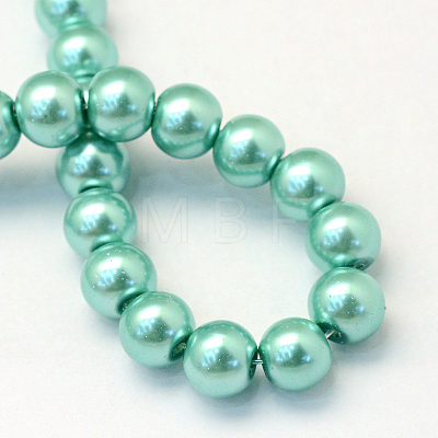 Baking Paint Glass Pearl Round Bead Strands X-HY-Q003-10mm-32-1