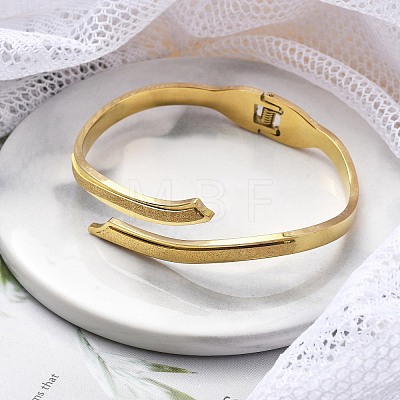 Ion Plating(IP) 304 Stainless Steel Hinged Bangles for Women BJEW-A011-22G-1