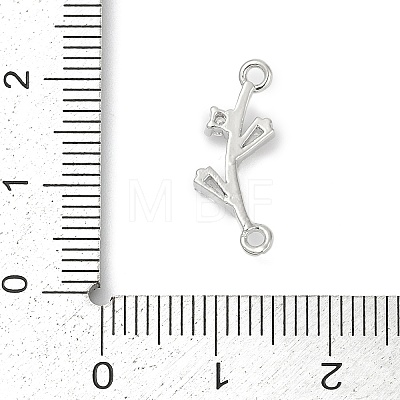 Brass Clear Cubic Zirconia Connector Charms KK-Z094-06P-02-1