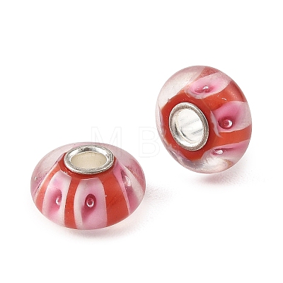 Lampwork & Brass Core European Beads LAMP-P019-01P-05-1
