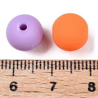 Rubberized Style Imitated Silicone Acrylic Beads MACR-T048-01C-05-1